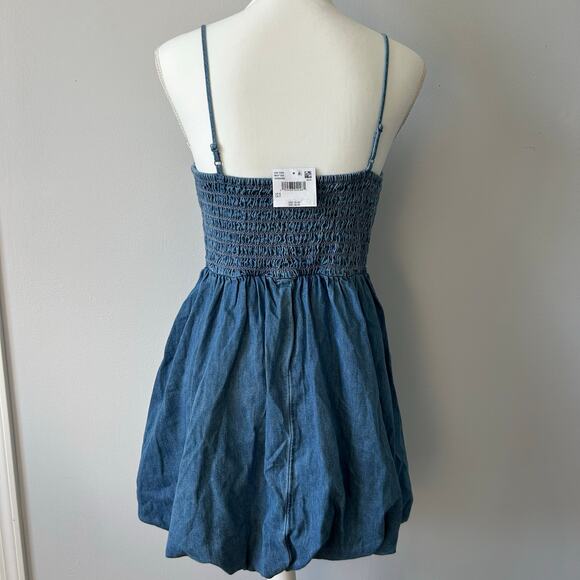 NWT American Eagle Denim Bubble Dress Strappy Mini Dress Country Western Small - Picture 6 of 11